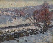 Armand guillaumin Paysage de neige a Crozant oil